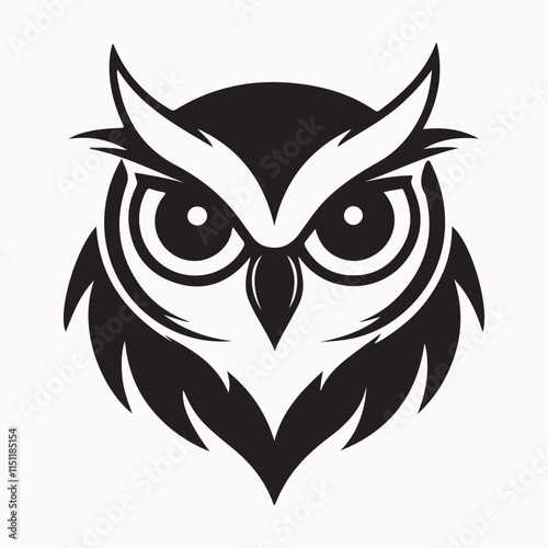 owl logo set. Owl face logo vector silhouette