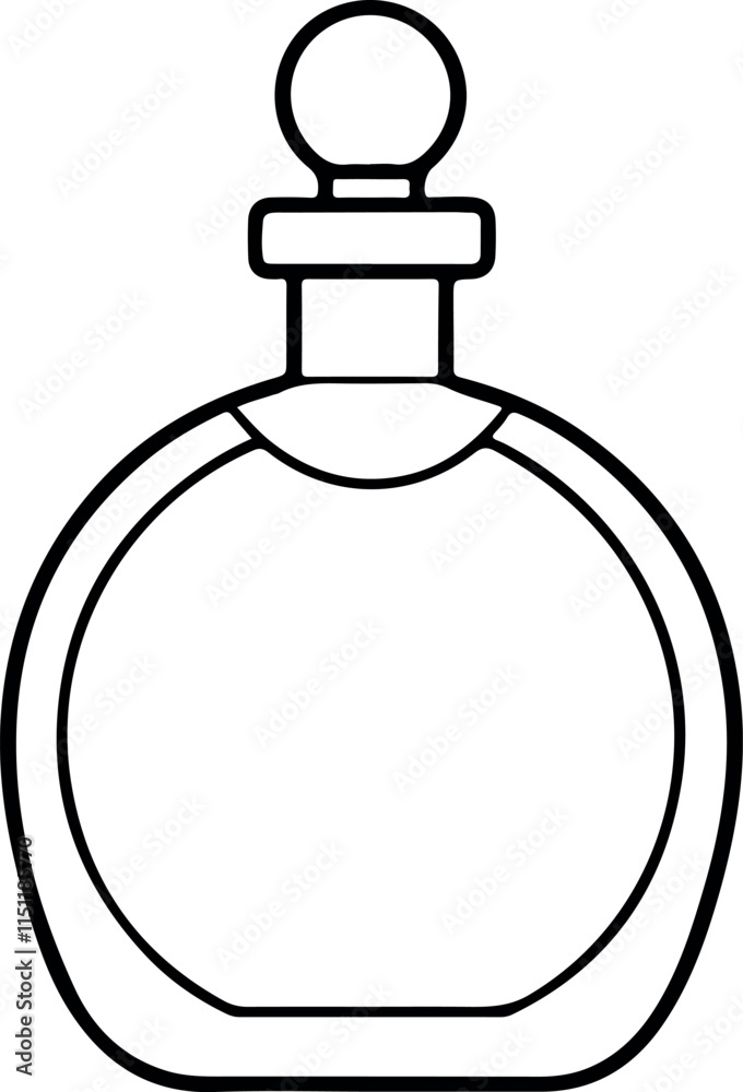 Fototapeta premium perfume bottle icon line art