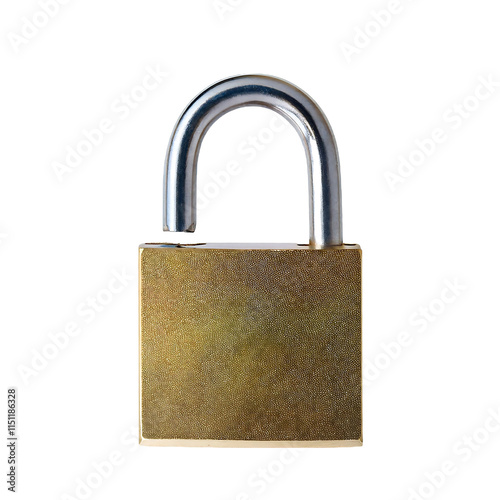 Golden padlock on transparent background, element design. png