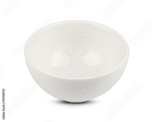 Empty white curry bowl isolated on a white background