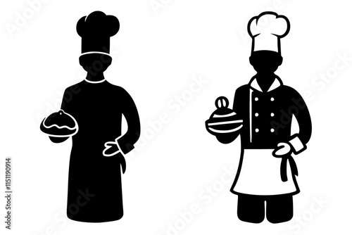 chef baker baking vector design.