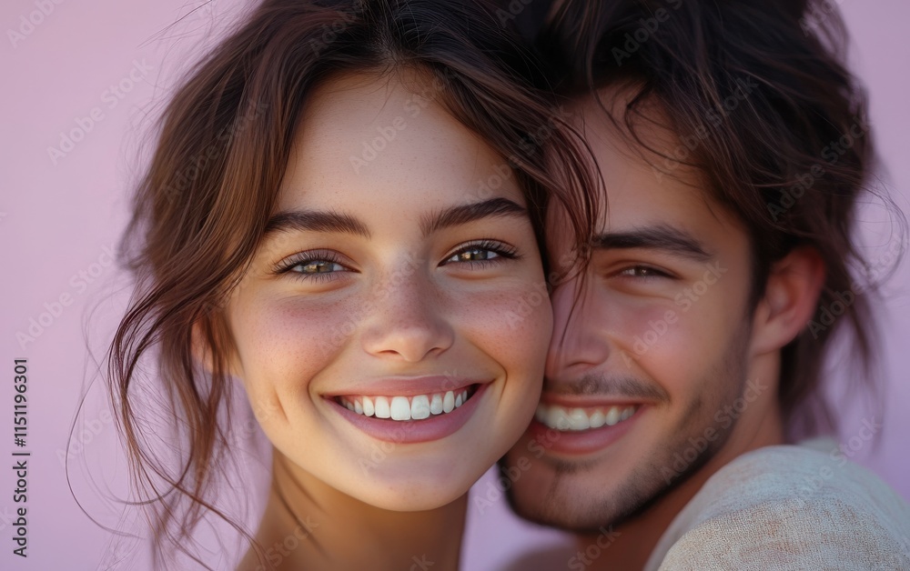 A man and a woman are smiling at the camera