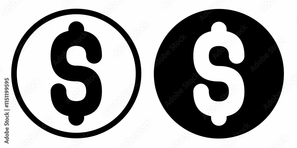 Coins stack icon with dollar symbol. Money pay, Financial and Business concept. black and white coins pile icon. Coins stack icon with dollar symbol. Money pay, Financial and Business concept. black and white coins pile icon.