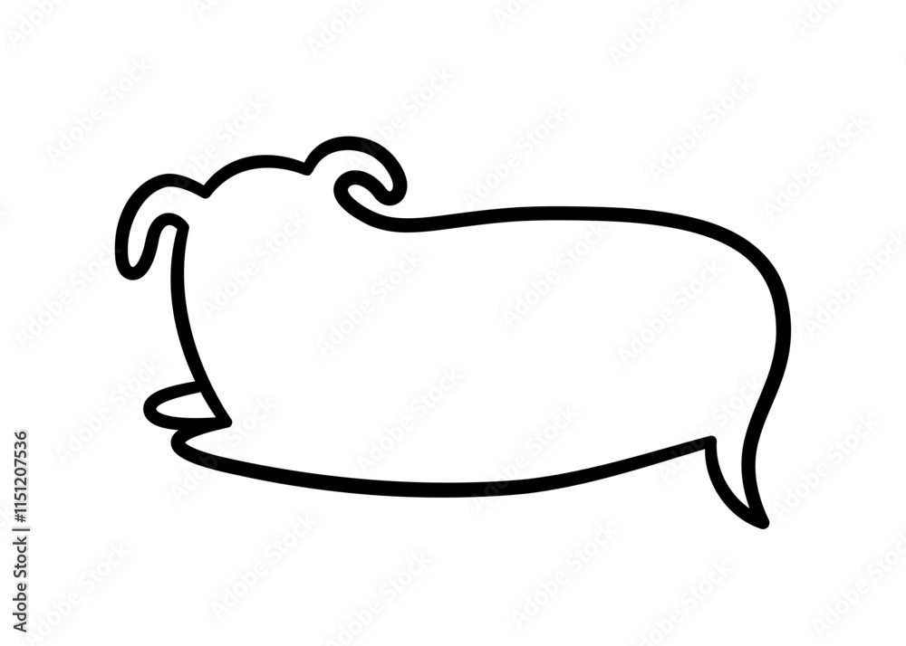 Dog pet speech bubble. Empty cute frame with tail. Hand drawn sketch doodle line animal frame design. Dog cute talk speech bubble. Puppy border. Vector illustrations isolated on white background. Dog pet speech bubble. Empty cute frame with tail. Hand drawn sketch doodle line animal frame design. Dog cute talk speech bubble. Puppy border. Vector illustrations isolated on white background.