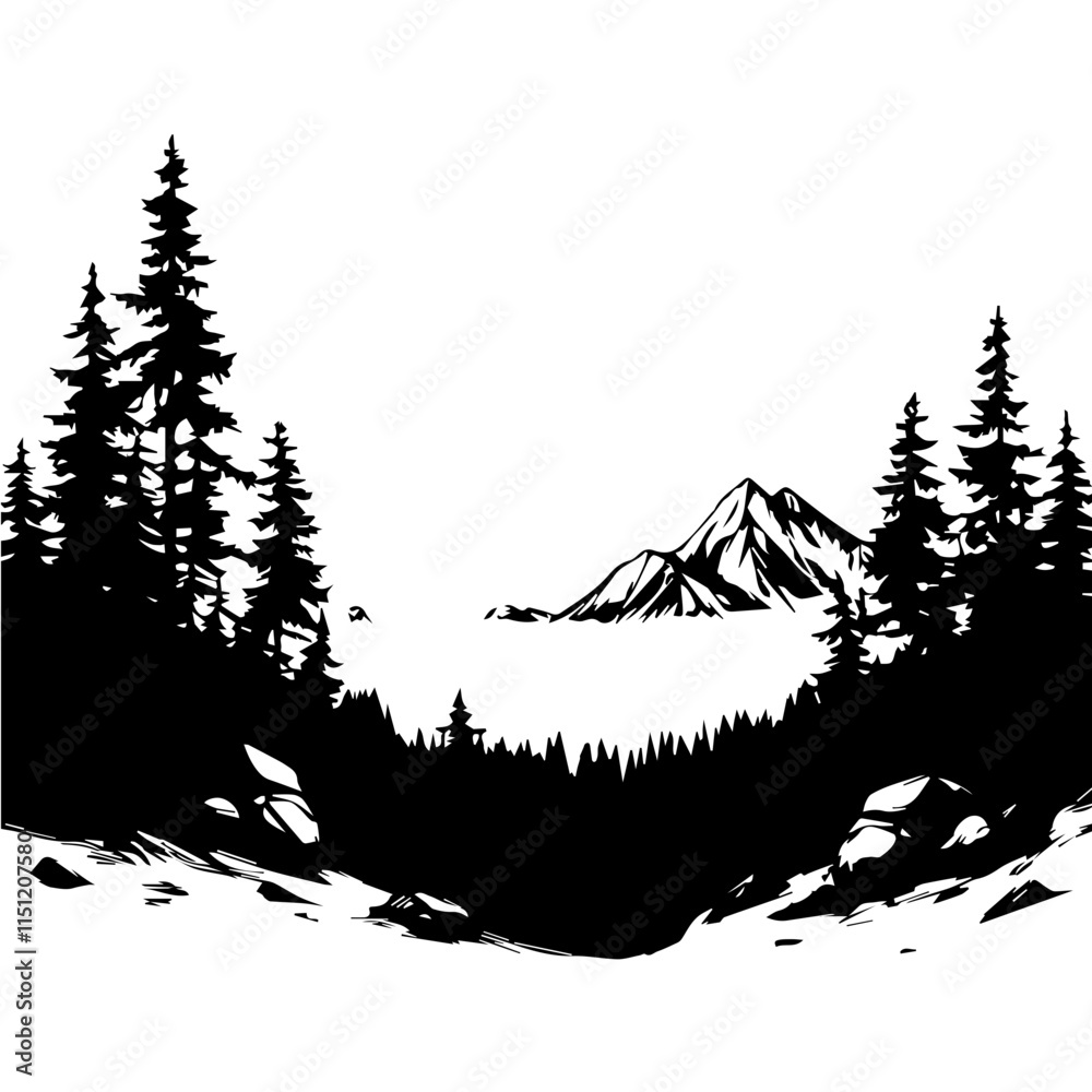 Fototapeta premium The Serenity of Mountain and Forest