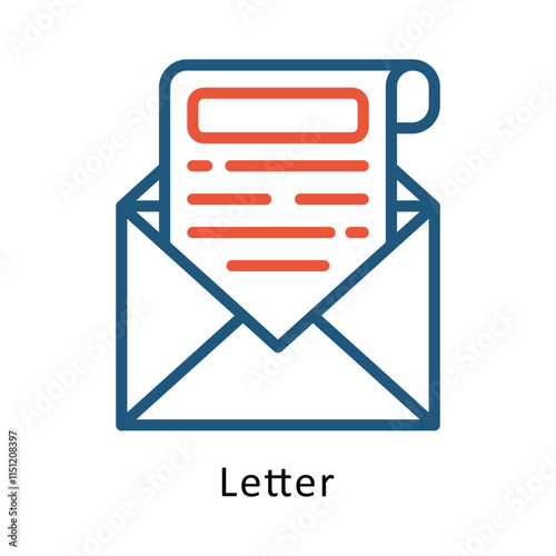 Letter Vector Two Color Icon. Eps 10 File 