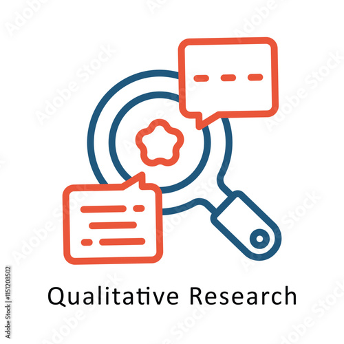 Qualitative Research Vector Two Color Icon. Eps 10 file 