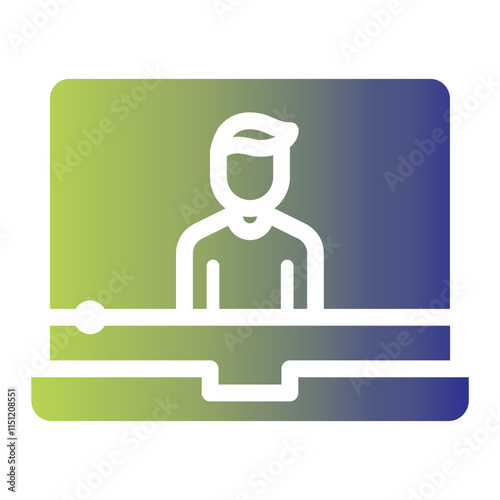 School icon on flat gradient style. learn and play icon