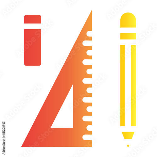 School icon on flat gradient style. learn and play icon
