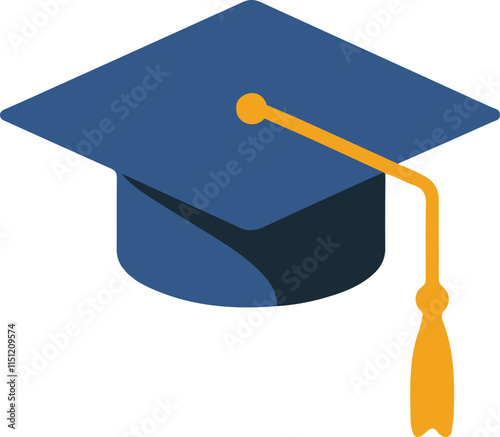 Graduation Cap Design isolated on white background.