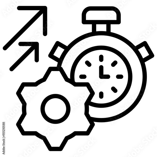 Time Management Outline Icon