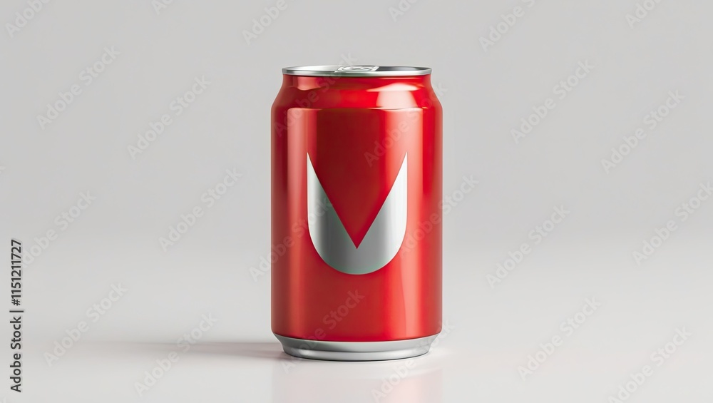 A solitary, bright red, cylindrical soda can cutout with a crisp, clean edge, isolated against a pure white, transparent background, devoid of any shadows or textures, with the can's metallic surface A solitary, bright red, cylindrical soda can cutout with a crisp, clean edge, isolated against a pure white, transparent background, devoid of any shadows or textures, with the can's metallic surface