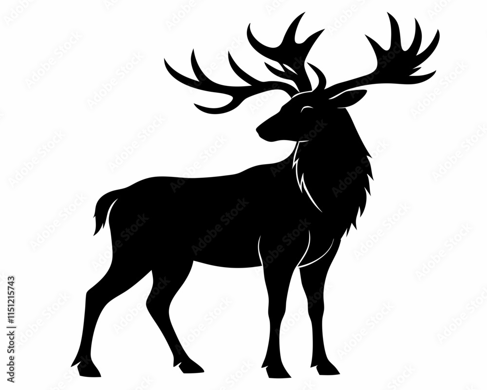 silhouette of Elk vector on white background silhouette of Elk vector on white background