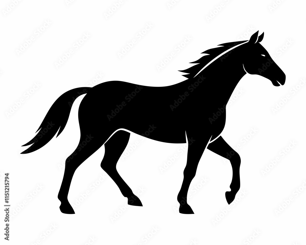 silhouette of horse vector on white background silhouette of horse vector on white background