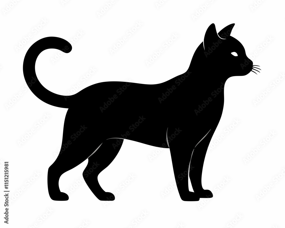 silhouette of Cat vector on white background silhouette of Cat vector on white background