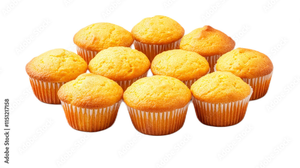 Freshly Baked Muffins Displayed in a Neat Arrangement on Table Freshly Baked Muffins Displayed in a Neat Arrangement on Table