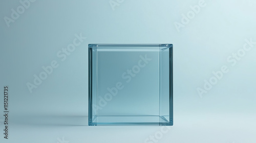 Transparent Glass Space for Single Person in Studio, Contemporary Design, Straight-On Shot photo