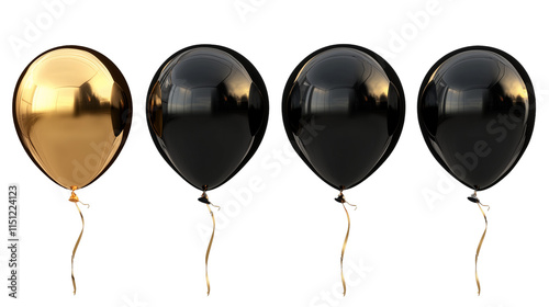 Set of black and golden balloons f Black Friday isolated on background  photo