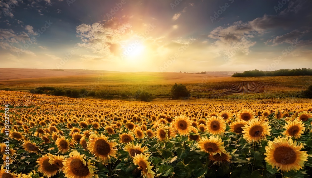 Obraz premium Campos de Cultivo, como girasoles