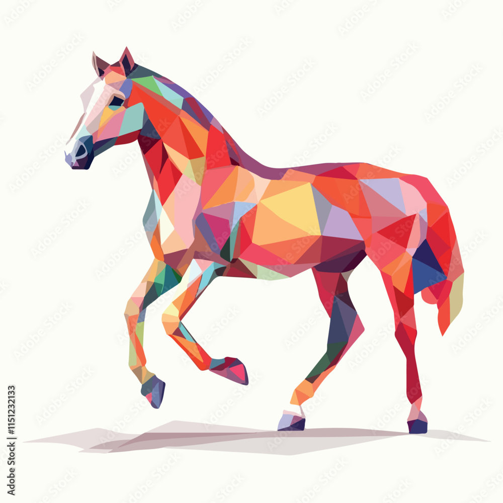 Obraz premium Colorful Low Poly Horse Vector illustration on isolated background