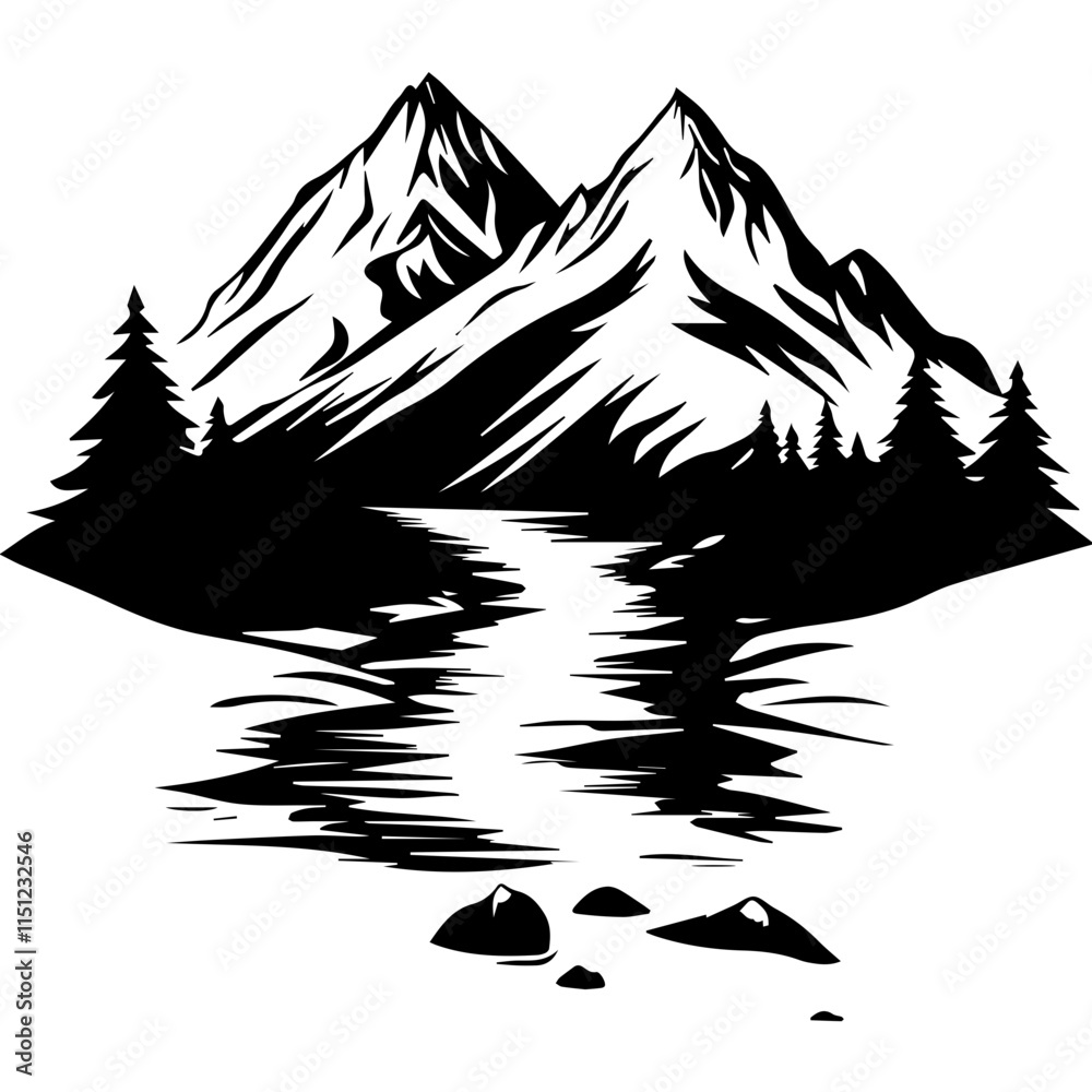 Mountains Reflected in Water