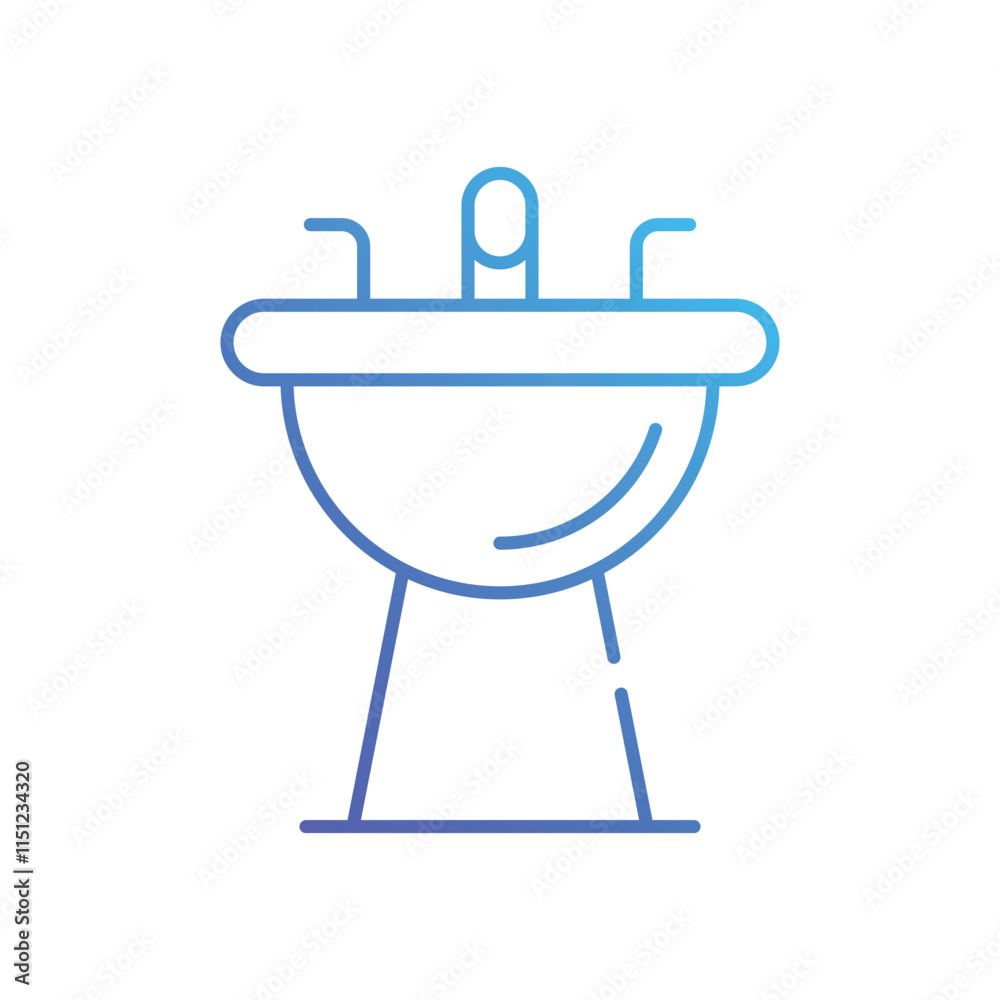Hair wash basin vector icon Hair wash basin vector icon