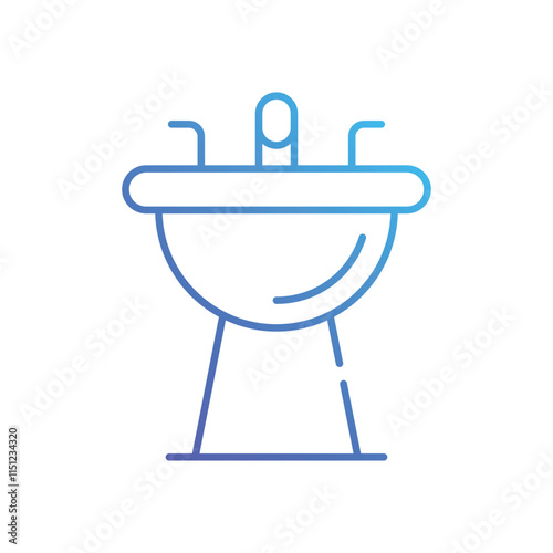 Hair wash basin vector icon