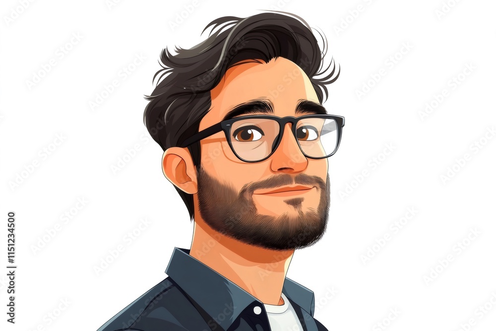 Portrait of confident young man wearing glasses and looking to the side Portrait of confident young man wearing glasses and looking to the side