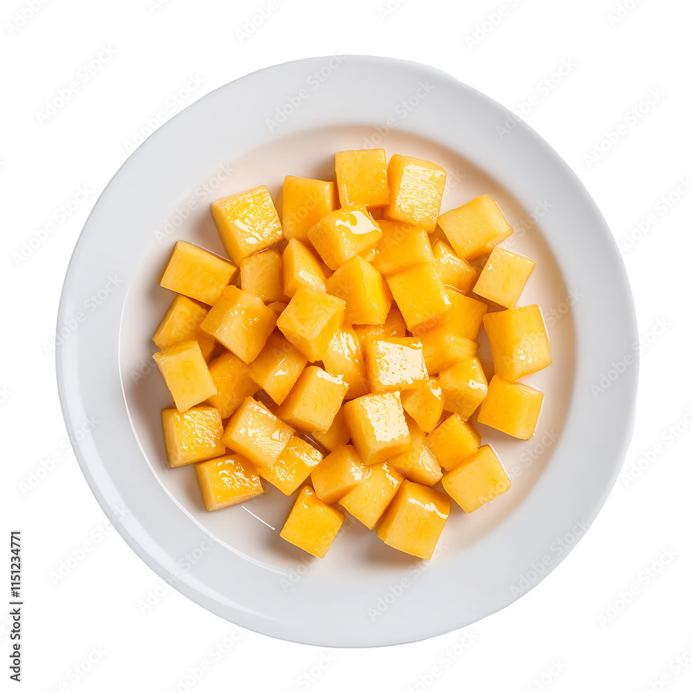 Assortment of vibrant cubed butternut squash on a white plate showcasing a healthy natural and nourishing food option Assortment of vibrant cubed butternut squash on a white plate showcasing a healthy natural and nourishing food option
