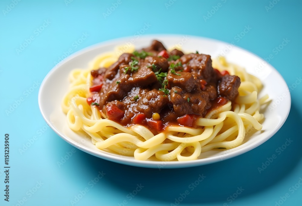 German Beef Goulash with Noodles and red Pepper
German Beef Goulash with Noodles and red Pepper