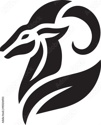 Wallpaper Mural Abstract modern horned goat animal anagram symbol logo icon design as a silhouette depiction of a mascot emblem of a large growing company Torontodigital.ca