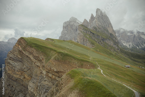 view of the Seceda area in the Italian Dolomites