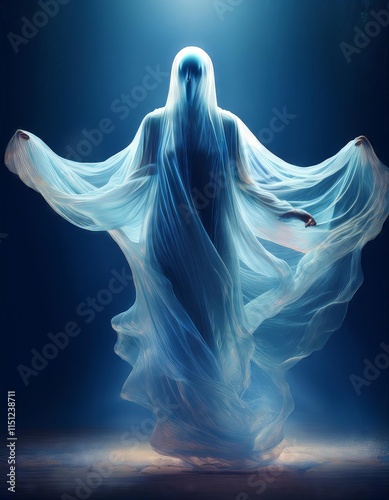 abstract blue wavy background with rays of light and space for text