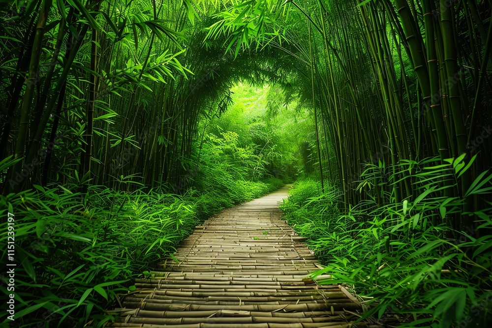 Obraz premium Bamboo forest path.