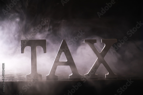 Wallpaper Mural Tax Concept with Foggy Background - Mysterious Representation of Taxation and Financial Obligations Torontodigital.ca