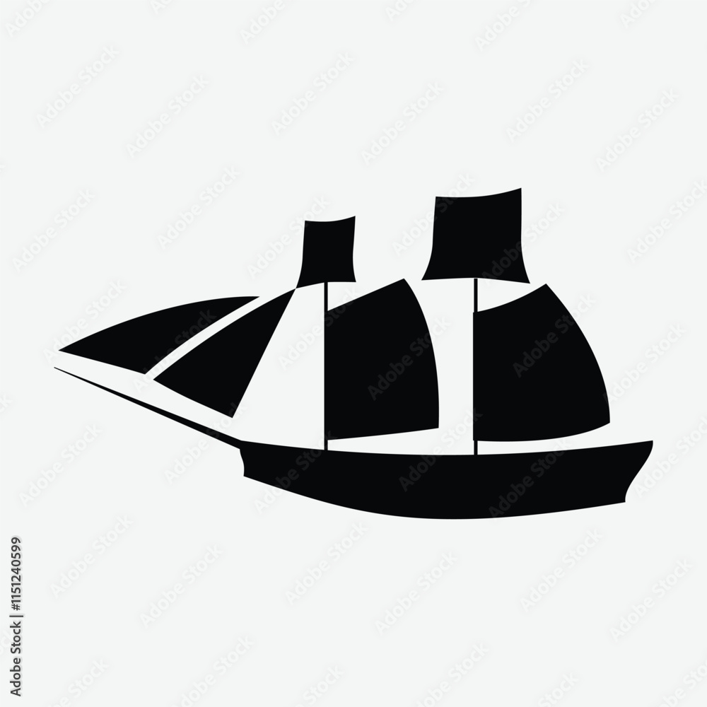 Ships and boats . Barge, cruise ship, shipping and fishing boat signs. Black silhouette of marine vehicles illustration
