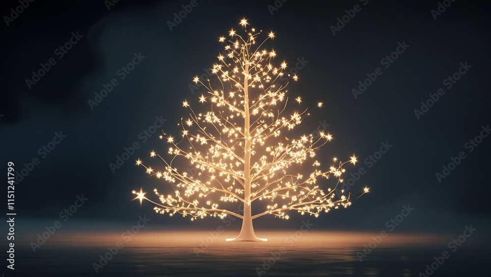 Illuminated Starlit Tree Winter Holiday Magic Illuminated Starlit Tree Winter Holiday Magic