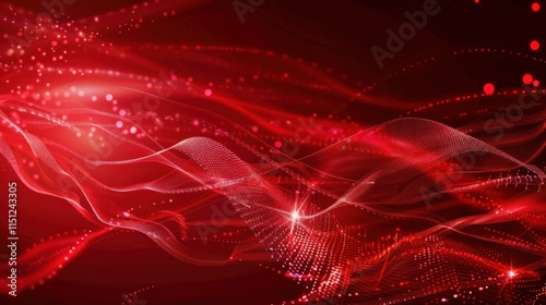 Abstract red waves with light effects, creating a dynamic and vibrant visual experience.