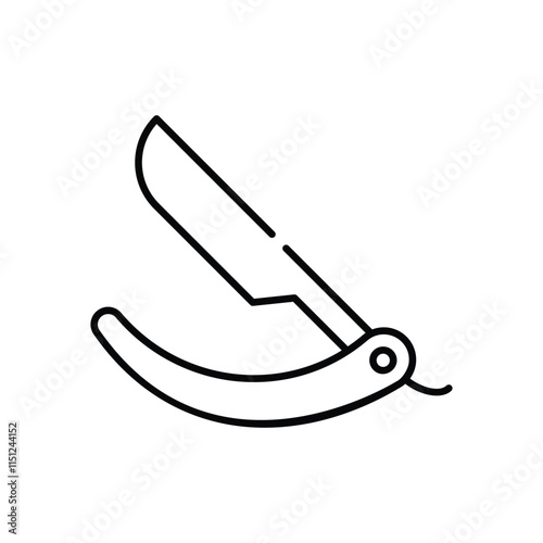 Straight razor vector icon