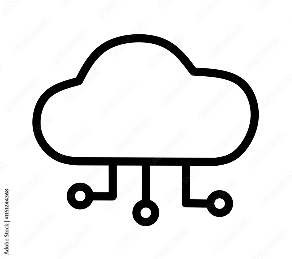 cloud computing icon vector on white background. cloud technology icon cloud computing icon vector on white background. cloud technology icon