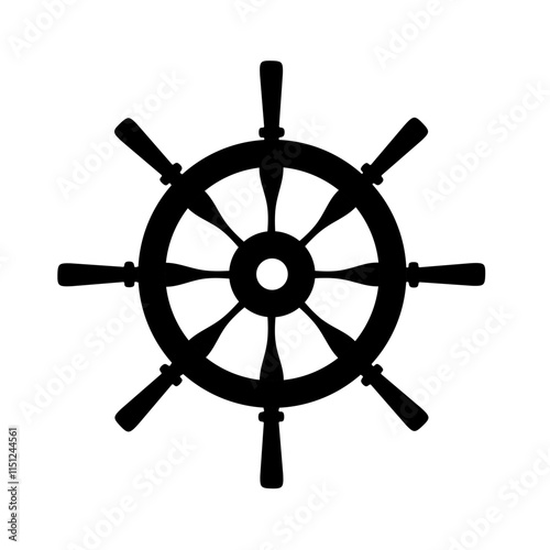 ship steering wheel icon vector with trendy design