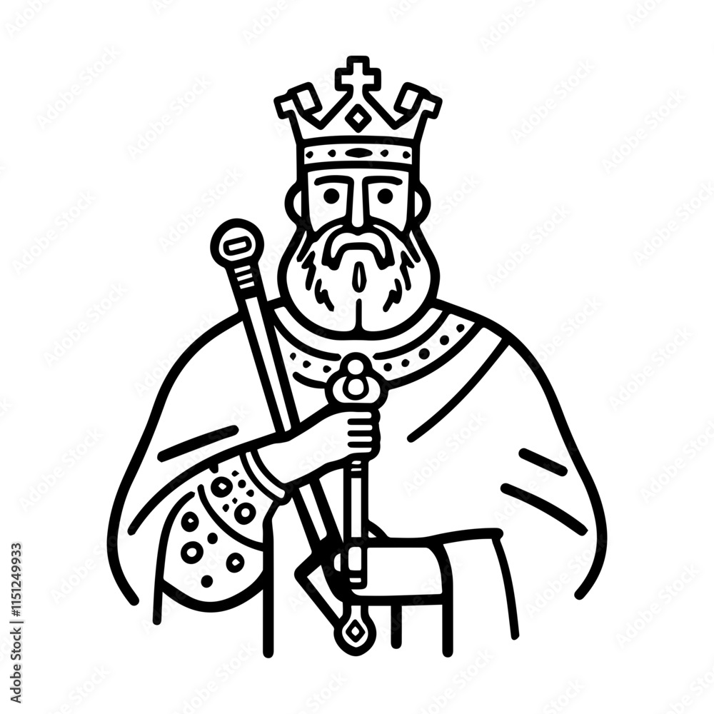 Obraz premium king with crown vector illustration