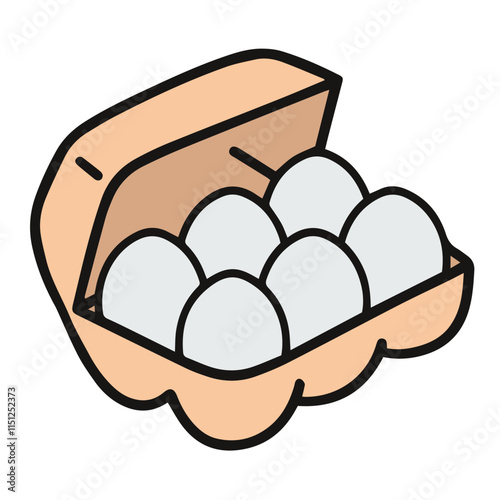 vector illustration of a dozen of eggs, egg dozen drawing, ingredients for cooking, baking. groceries.