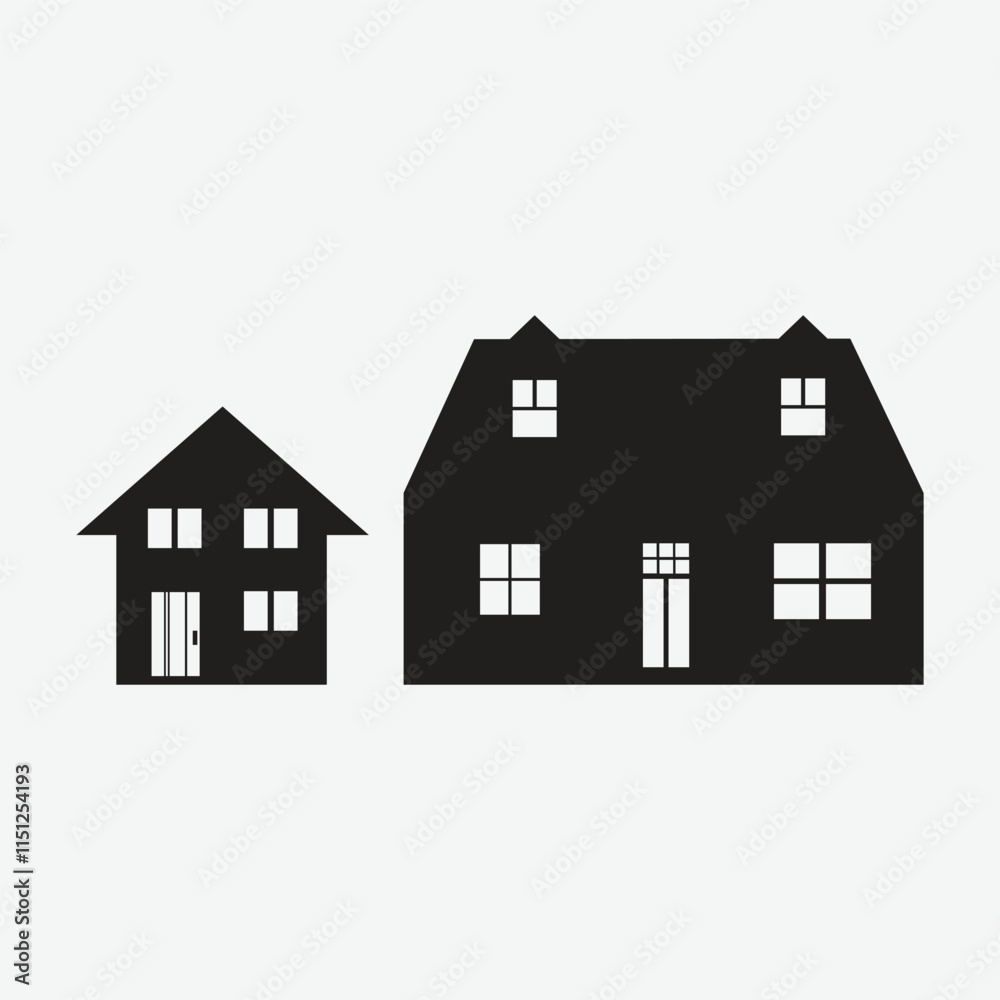 Modern House Silhouettes Set , Architectural Vector Designs.
Modern House Silhouettes Set , Architectural Vector Designs.