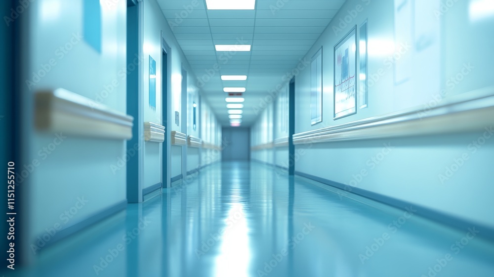 Abstract defocused blurred technology space background in a modern medical corridor featuring empty hospital or laboratory environment for healthcare and scientific visuals. Abstract defocused blurred technology space background in a modern medical corridor featuring empty hospital or laboratory environment for healthcare and scientific visuals.