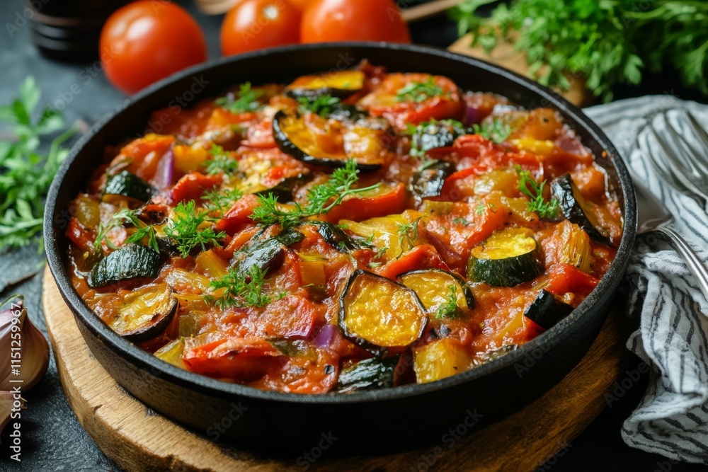 Hearty Vegetable Stew with a Zesty Tomato Sauce Hearty Vegetable Stew with a Zesty Tomato Sauce