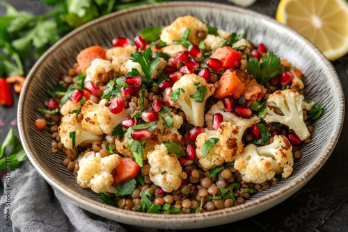 Lentil and Roasted Cauliflower Salad - A Healthy and Delicious Dish photo