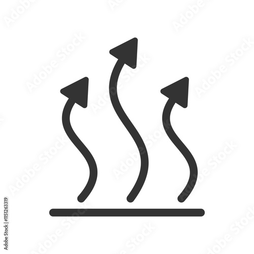 Heat arrow symbol icon isolated vector illustration.