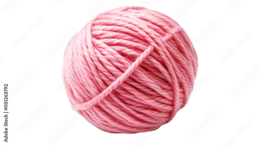 Pink yarn ball isolated on transparent background, png Pink yarn ball isolated on transparent background, png