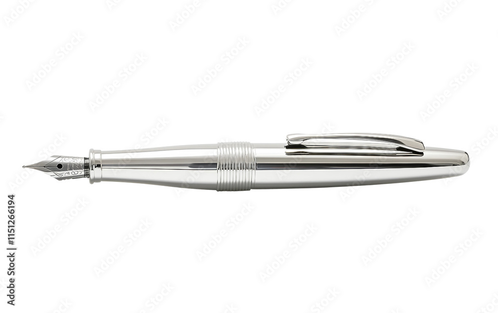 Shimmering Silver Pen isolated on transparent Background Shimmering Silver Pen isolated on transparent Background